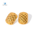 SUMMLY Vintage Jackfruit Print 18K Gold Plated Stainless Steel Earring Textured Stud Earring Fashion Jewelry