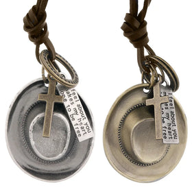 Wholesale Men Accessories Personality Jewelry Cross Necklace Adjustable Cowboy Hat Sweater Chain Men Leather Necklace