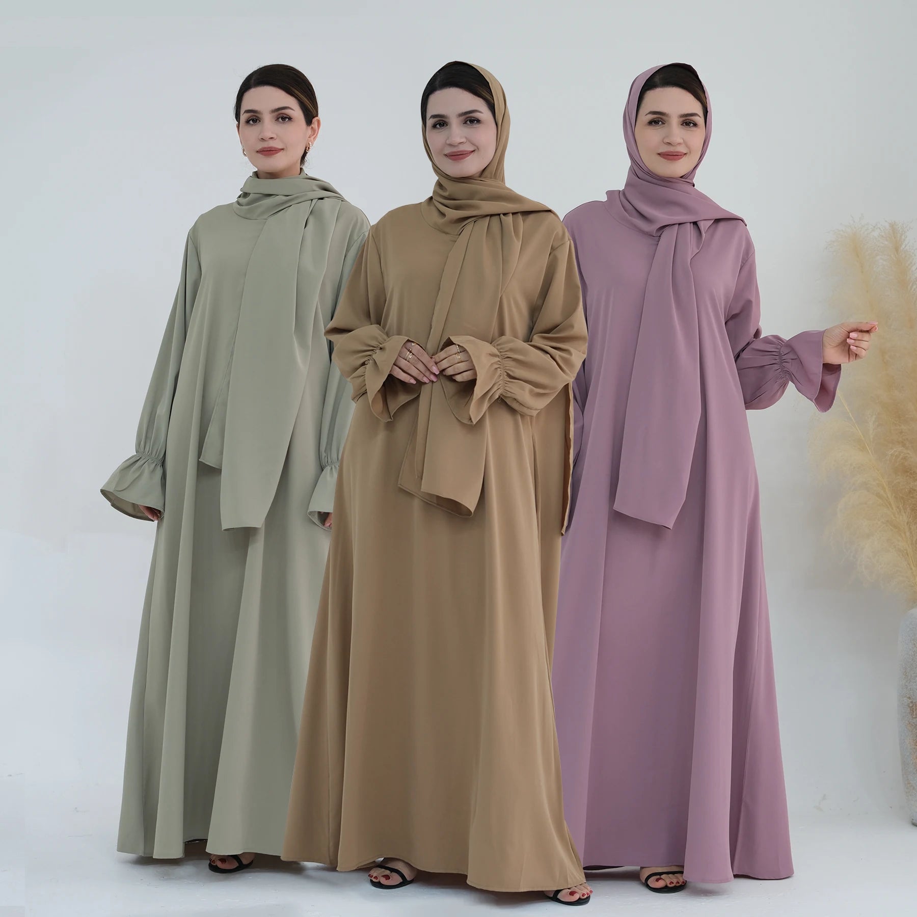 2024 New Style Abaya Modest Islamic Clothing Femmes Robe Musulmane Nida Ruffle Style One Piece Prayer Abaya Women Muslim Dress