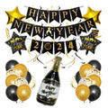 2024 Christmas Season Balloon Set Graduation Happy New Year Eve Gift Cake Decorating Set Party Decoration Black Banner
