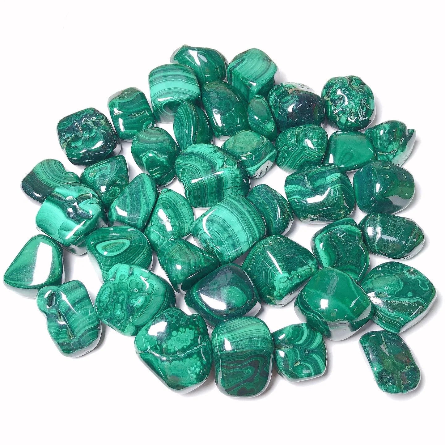 Wholesale Factory Price Natural Gemstone Malachite Loose Gemstone Tumbled Stone