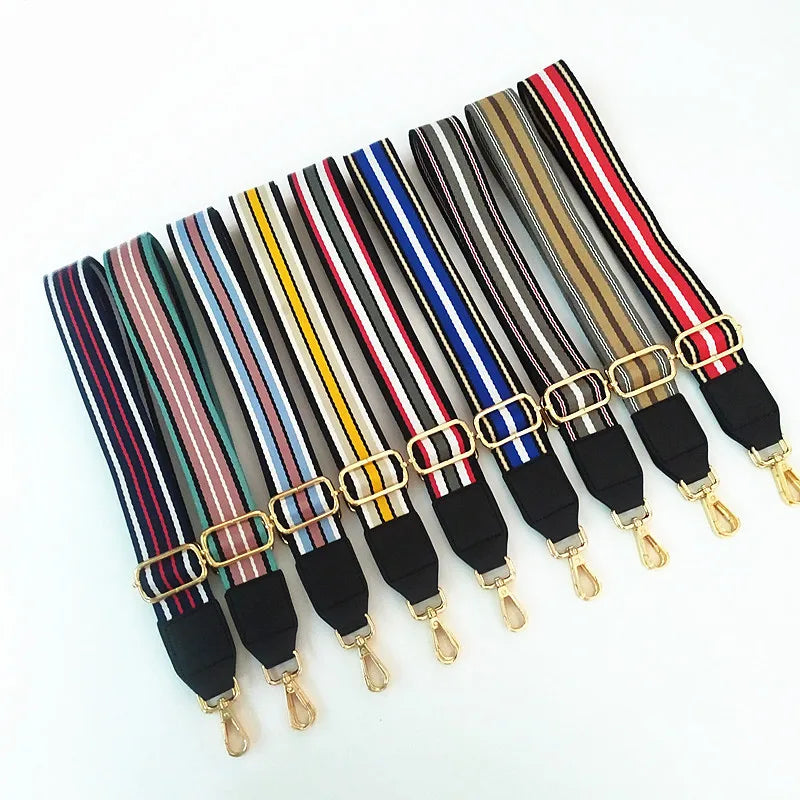 Deepeel SW098 3.8cm Polyester Handbag Accessories Stripe Color Crossbody Shoulder Straps Bag Belts Strap