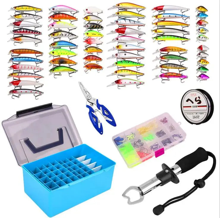 WEIHE 145pcs VIB Simulate Lure Set Artificial Fishing Bait Fishing Lure Kit Combo