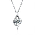 S925 Sterling Silver Moissanite Pendant Necklace With Clavicle Chain for Women