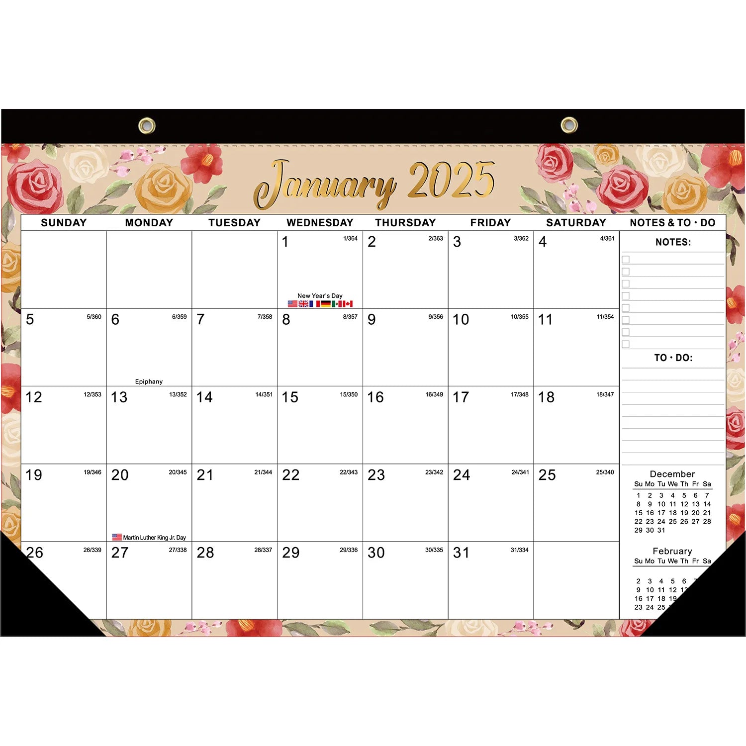 2025 Creative 18 Month Countdown Hanging Calendar  Bestseller Simple English Desk Calendar