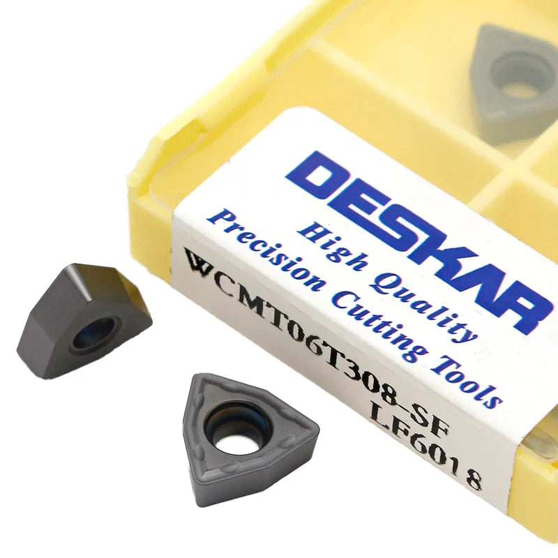 DESKAR CNC Lathe Carbide Inserts Machining Stainless Steel U Drill Blade WCMX030208 0402080 50308 06T308 080412-SF LF6018