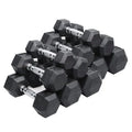 Wholesale Gym Free Weights Hexagonal Dumbells Set 50kg to 100kg Cast Iron Rubber Hex Dumbbell
