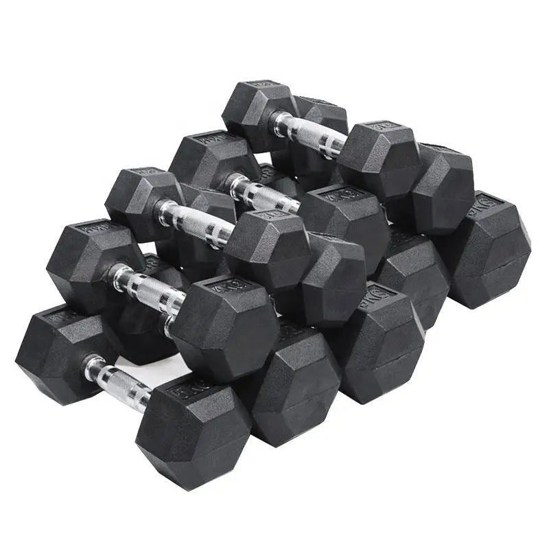 Wholesale Gym Free Weights Hexagonal Dumbells Set 50kg to 100kg Cast Iron Rubber Hex Dumbbell