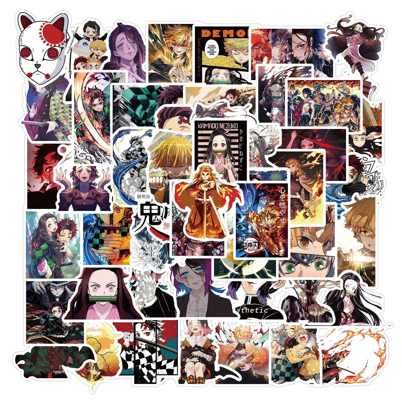 50Pcs Demon Slayer New Style Anime Cartoon Stickers Kamado Tanjirou Nezuko Sticker