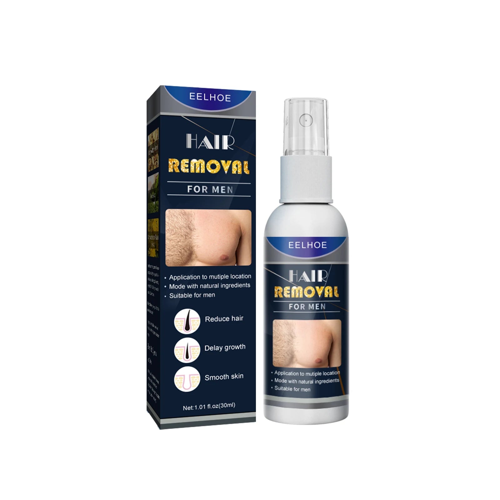 Eelhoe Quick Hair Removal Spray for Face and Body Painless Depilatory Cream for Private Parts and Legs K1
