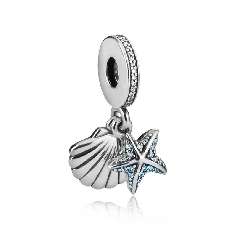 925 Sterling Silver Ocean Style Charm Fit European Charms Bracelet for Women Valentine's Day Gift