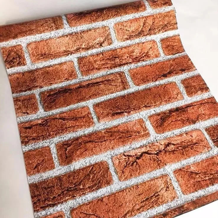 UDK Vinyl Retro Brick Style Peel and Stick Wallpaper Modern Waterproof Adhesive Wall Sticker Paper