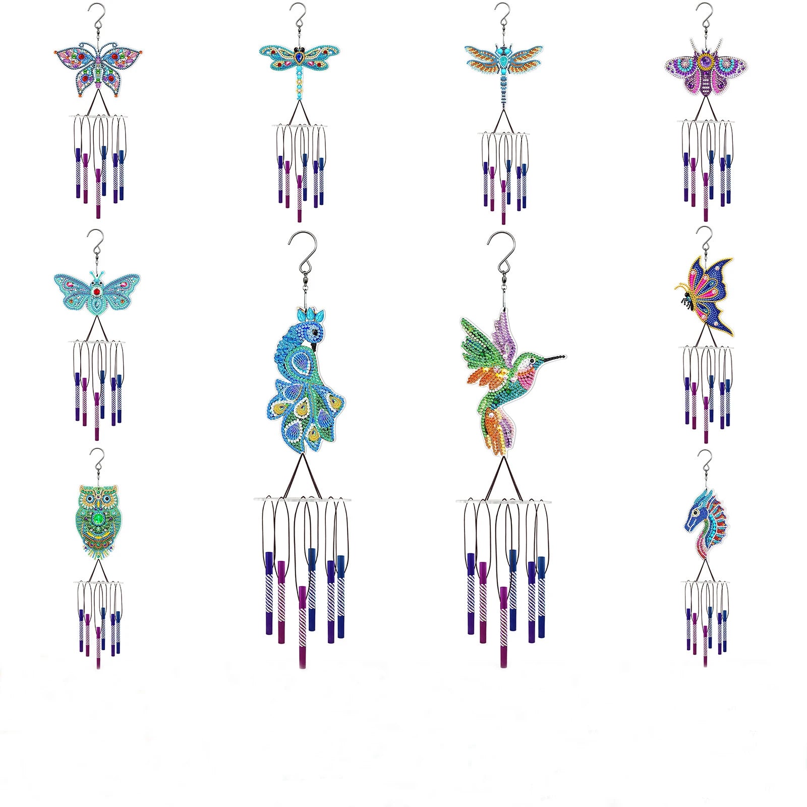 New Product Diamond Painting Wind Chime Pendant DIY Handmade Dot Diamond Painting Hanging Ornaments Outdoor Pendant Sun Catcher