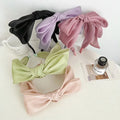 Summer Wide Oversized Bow Net Yarn Headband High Cranial Top Sweet Bright Silk Korean Style Headdress