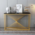 Nordic Golden Entrance Table Against the Wall Strip Light Luxury and Simple Entrance Platform Iron Decoration in Gold