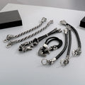 Vintage Trendy Jewelry Bangle Stainless Steel Clasp Braid Genuine Leather Bracelet for Men Gift Wholesale Customize