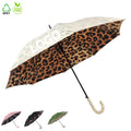 OVIDA Factory Wholesale Customize Look Party Country Design 23inch Straight Umbrella New Style Double Fabric PU Leather Handle