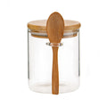JM Jars Bottle Container Wholesale Glass with Bamboo Lid Borosilicate in Bulk Storage Small Spice Food Airtight Glass