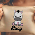 Practical & Lovely Zippered Canvas Pencil Case with Personalized Name Custom Fashionable Gift for Kids' Birthdays One-of-a-Kind