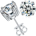 USA Local Stock Men Women Luxury 18K Gold Plated Sterling Silver Classic VVS Moissanite Diamond Stud Earrings With Gift Box