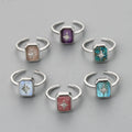 Mood Plain Star Rings Wedding Thermal 925 Sterling Silver Gemstone Moon Star Mood Ring for Girl Women