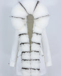 OFTBUY 2023 Women's Winter Jacket Waterproof Parka Natural Fox Fur Collar Detachable Hooded Warm Outerwear Long Real Fur Coat