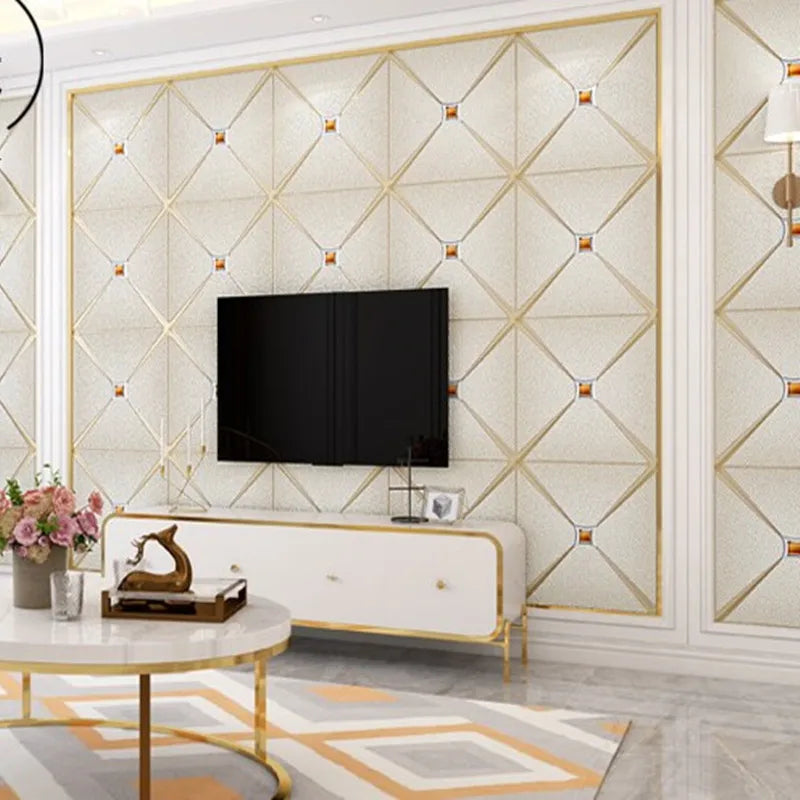 Modern Luxury Home Decor Thick Non Woven Wallpaper Simple TV Background Wall Living Room Bedroom