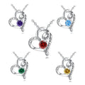 Isunni Jewelry Dainty Colorful Birthstone Heart Pendant Necklaces for Valentines Gift