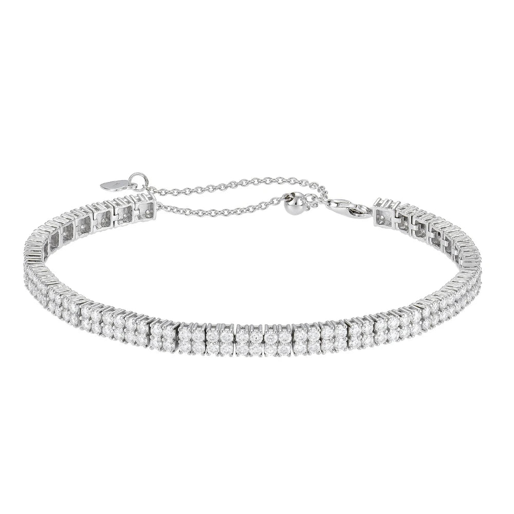 High Quality Sterling Silver 925 Moissanite Tennis Bracelet Rhodium Plated Moissanite Tennis Chain and Bracelet for Women's
