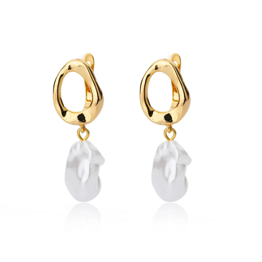 Lateefah OEM Luxury Earings Women Earrings Wholesale Gold Plated Women Fashion Freshwater Pearl Earrings
