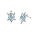 Turtle Earrings Blue Zircon Turtle Jewelry Cute Turtle Stud Earrings for Women Girls