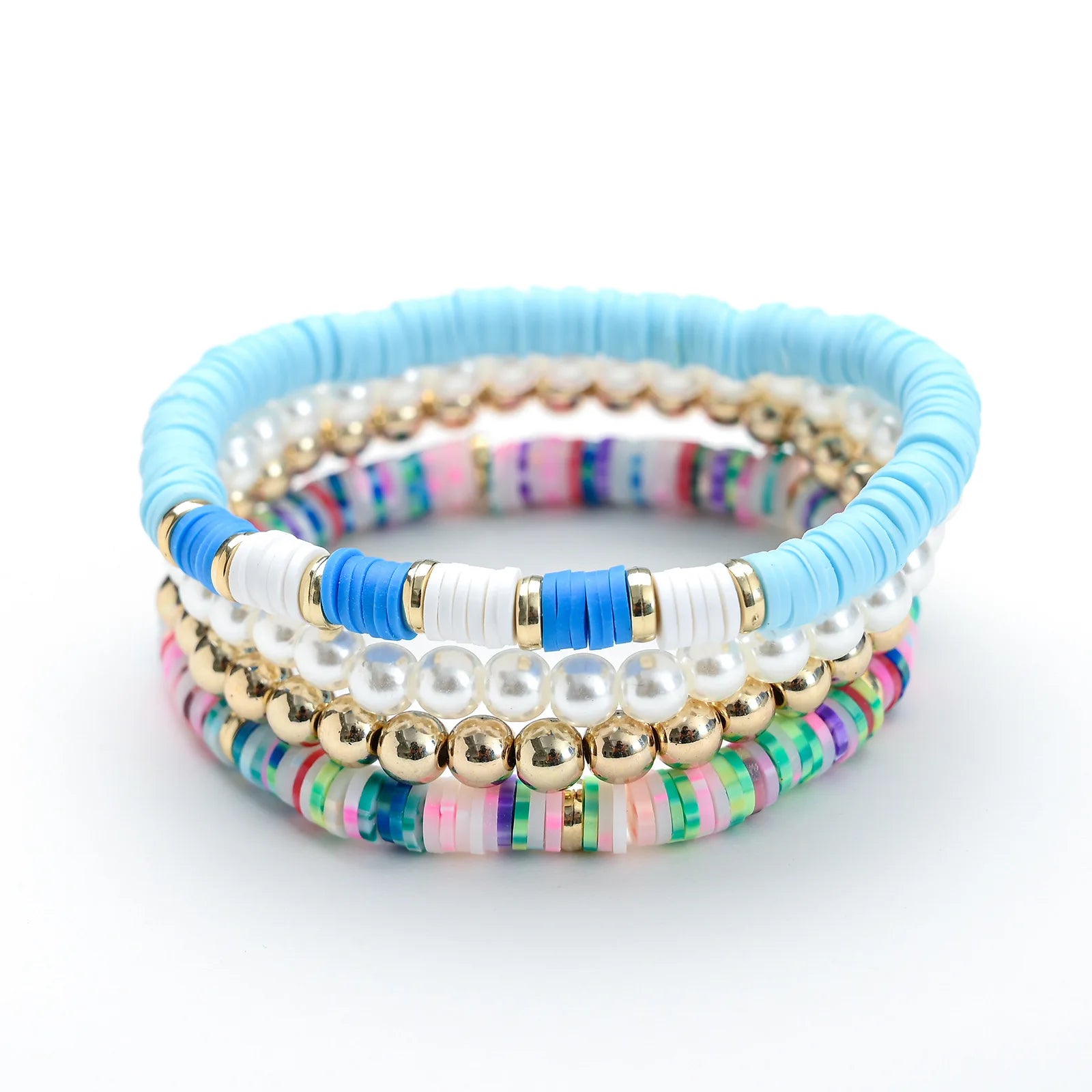 European American Jewelry Accessories Bracelet Bohemian Beaded Stretch Bracelets Colors Clay Beads for Bracelet Making