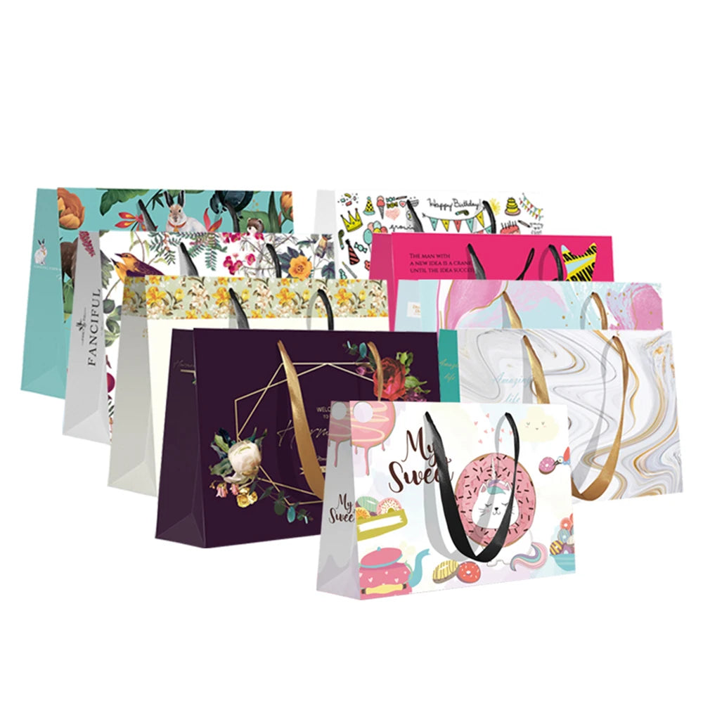 Wholesale Custom Logo Literary Holiday Gift Bag Customized Gift Bags Shopping Bag
