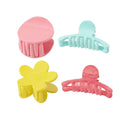 MIO Wholesale Women Girls Plain Fancy Plastic 4 Kinds Colorful Cute Candy Color Hair Ponytail Clip 4.5-6cm Flower Hair Clip Claw