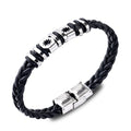 2022 New Titanium Steel Sun Pattern Bracelet Men's Fashion Stainless Steel Leaf Pattern Bracelet