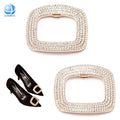 Square Bridal Accessories Rhinestone Shoe Clip Buckles Movable Metal Diamond Clip for Women High Heel Upper Ornament