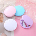 YUE  New Portable Mini Makeup Mirror Folding Compact Cute Girly Heart Round Mirror Dressing Mirror Accessories