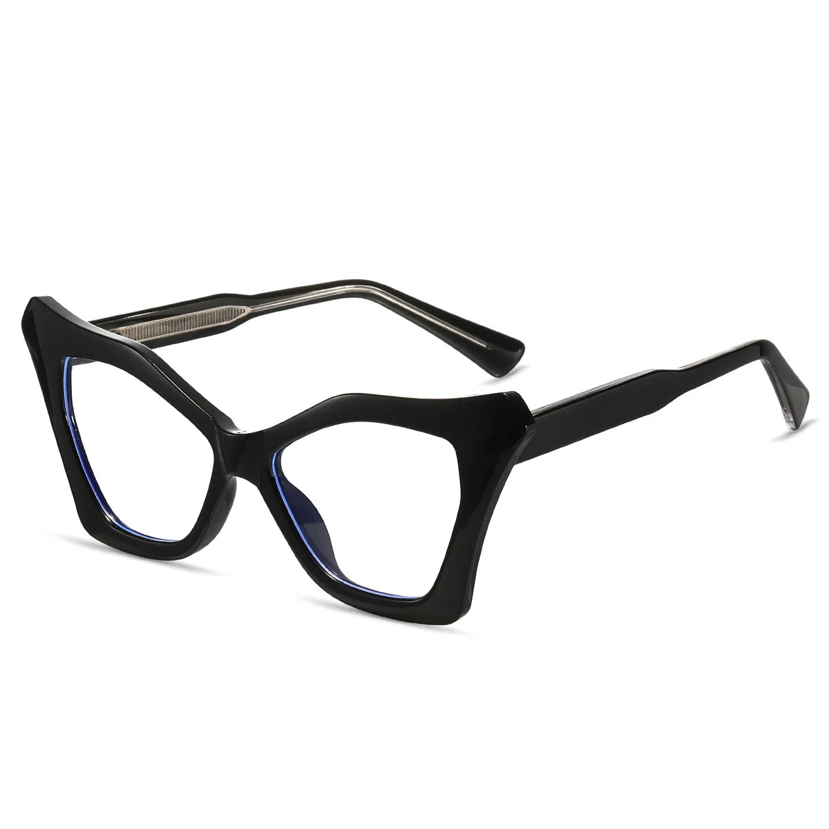 2024 Wholesale TR90 Anti-Blue Light Optical Glasses for Women Diamond Face Shape Cat Eye Frame Print Acetate TR Glasses