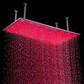 20x40 Inch Rectangle Stainless Steel 3 Colors Changing LED Rainfall Shower Head for Ceiling Mount Typechrome