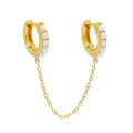 925 Sterling Silver Women Jewelry Pearl Huggie Chain Hoop Wedding Earrings 925 Silver