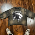 Custom Heavyweight French Terry Knitted 100% Cotton Silk Screen Printed Solid Cropped Distressed Vintage Sunfaded Acid Washed