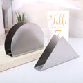 Ready to Ship Stainless Steel Triangle Shape Tabletop Napkin Paper Holder Semicircle Shaped Restaurant Napkin Holder