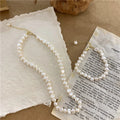 G2254 Wholesale Collier Real Baroque Freshwater Real Pearl Necklace and Bracelet Round Long Beads for Women Fashion Jewelry Sets