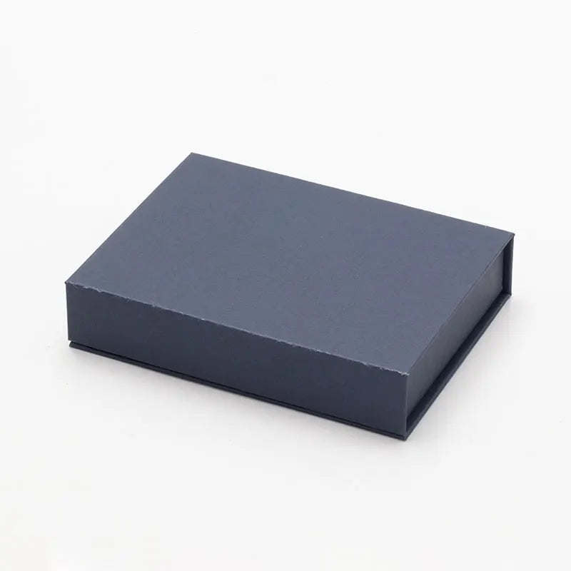 Rigid Magnetic Catch Foldable Cardboard Paper Small Navy Blue Gift Jewelry Boxes with Lid