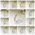 Lucky Turkish Blue Eyes Ring With Women Real Gold Plated Zircon Open Copper Adjustable Stackable Enamel DEvil Eye Ring
