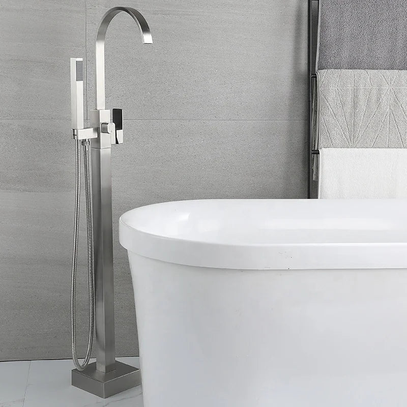 304 Stainless Steel Single Handle Bathroom Shower Set Vertical Installation Soft & Jet Spray Pattern for Apartment & Hotel Use