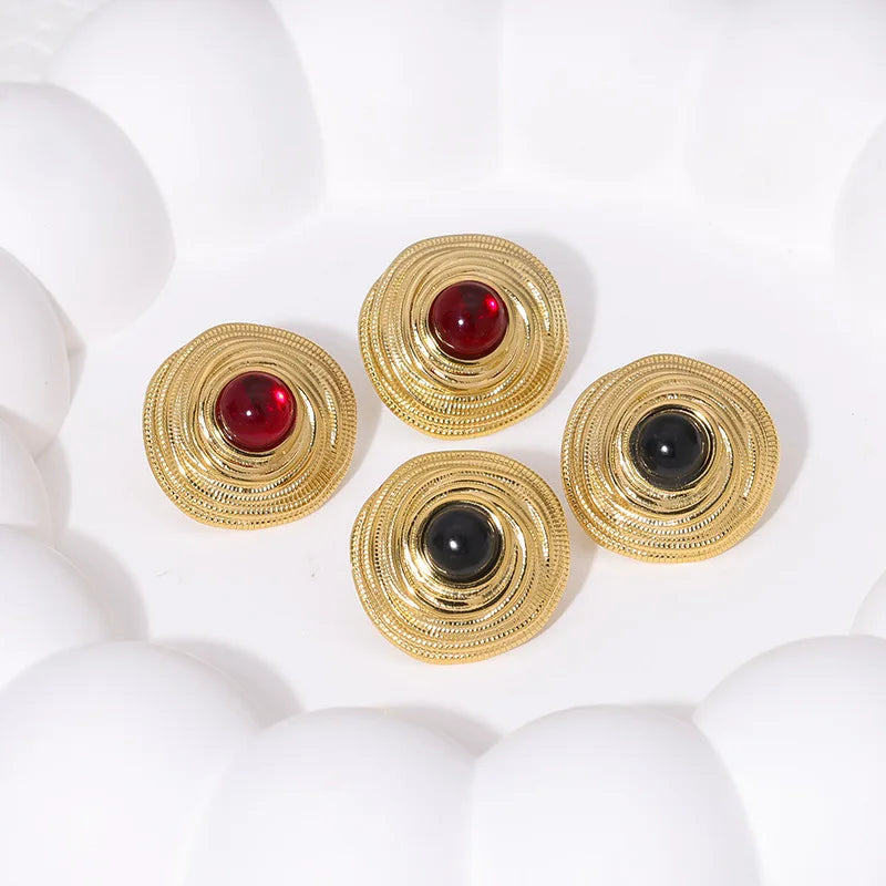 Beimai Customizable Stainless Steel Stud Earrings Vintage French Light Luxury Palace Style Fine Fashionable