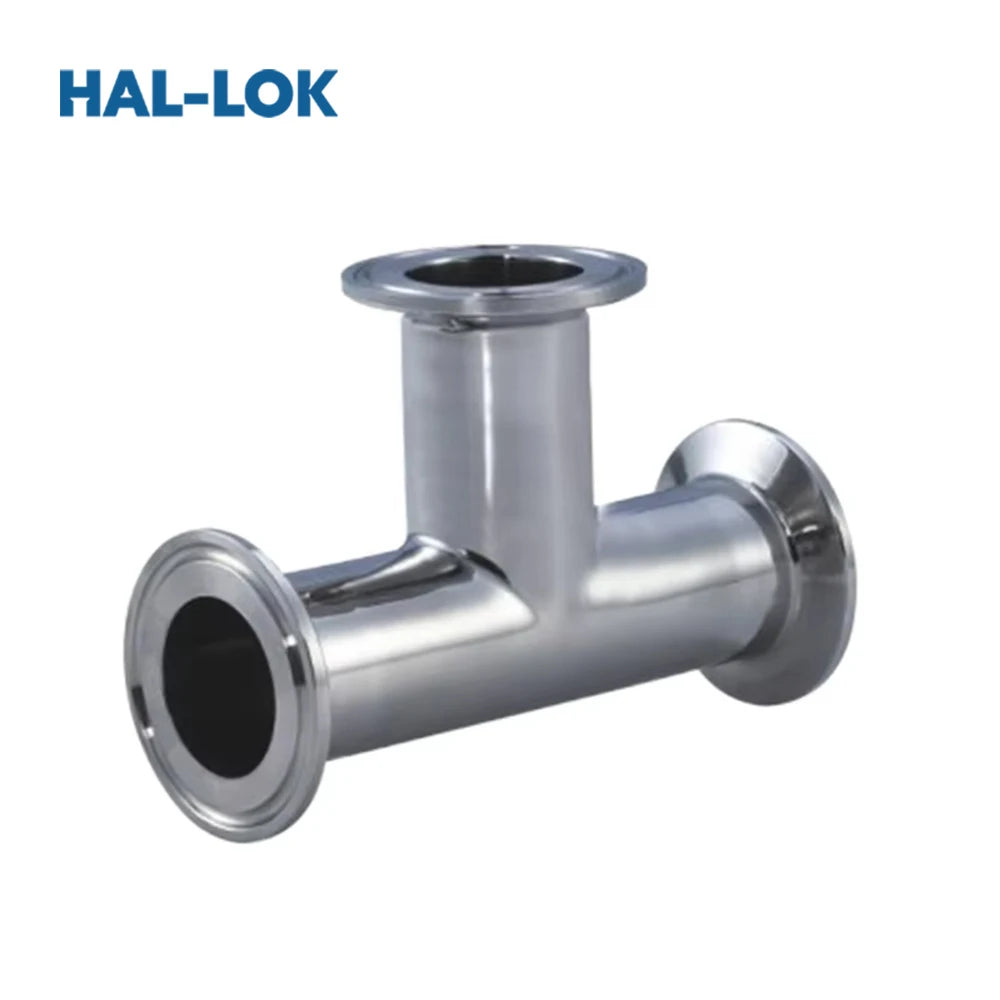 DIN 304/316 Sanitary 90 Degree Clamped Elbow BA/EP Grade Stainless Steel Tee Smooth Surface 12mm ABS Oil Fittings Pipe Fittings