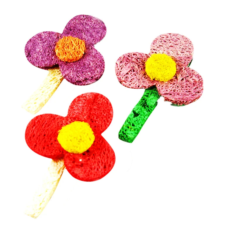 Factory Direct Eco-Friendly Natural Loofah Pet Toy Luxury Small Rodent Animal Toy for Teeth Cleaning Small Rodent Animal Gnaw