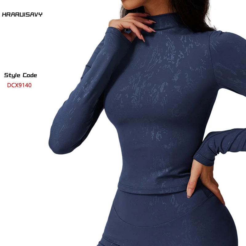 Hot Sale Women's Outdoor Running Fitness Yoga Wear Long Sleeve Tops Sport Soft Long Sleeve Top